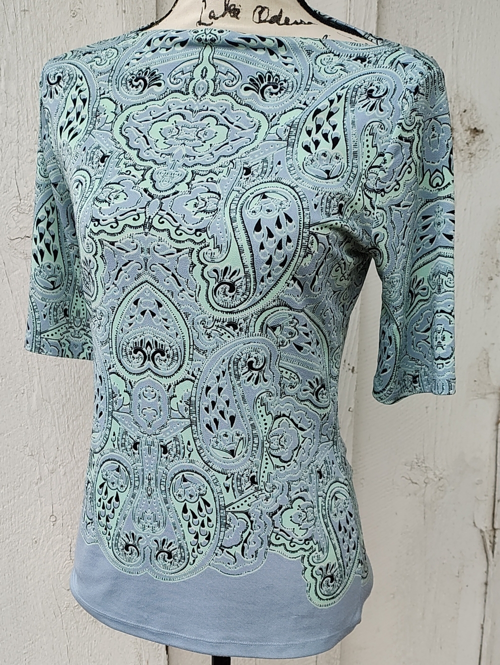 The Limited Light Blue and Mint Paisley Short Sleeve Tee